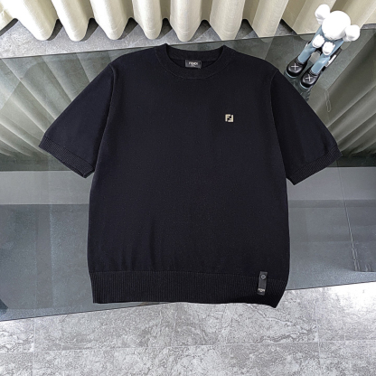 フェンディ「Fendi」2025SS サマーコレクション メンズ ラウンドネック ニット ショートスリーブ