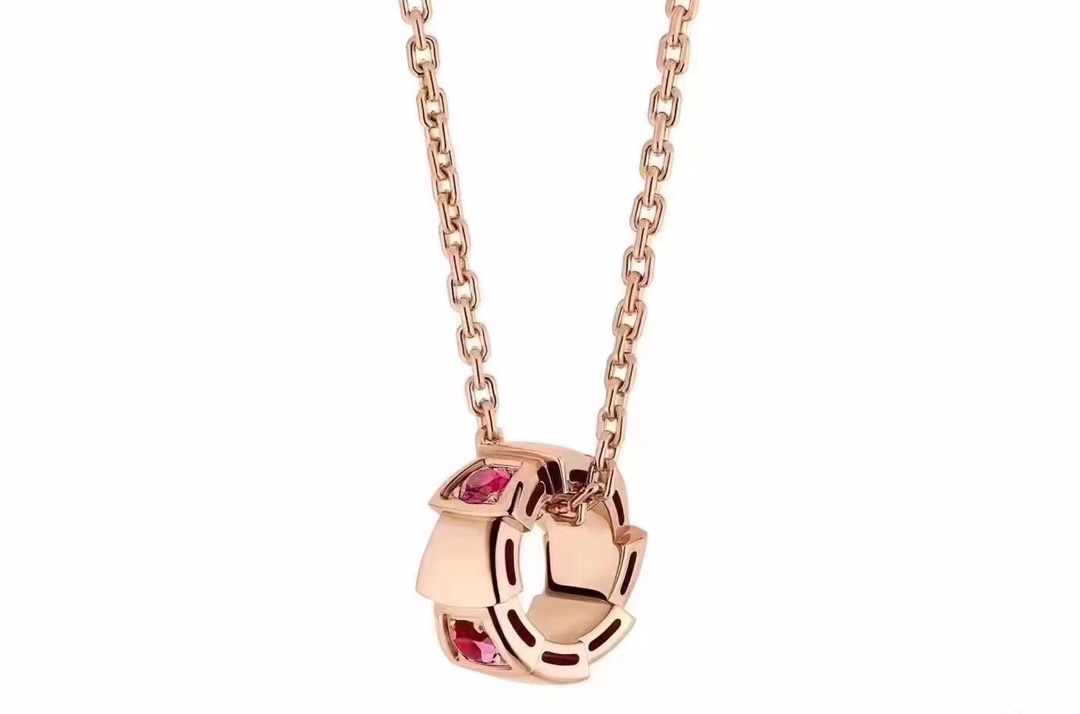 ブルガリ「Bvlgari」Serpenti Viper レッドルビー ネックレス41-43cm
