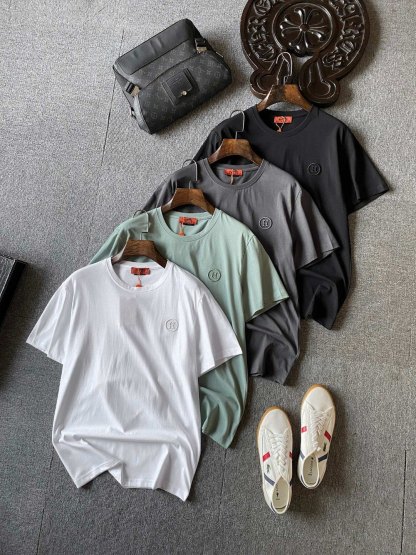 【ワンフォーワン】エルメス「Hermès」Hエンブロイダリー クルーネック Tシャツ【在庫僅少】