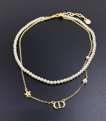 ディオール「Dior」 Pearl Éclat Double ネックレス