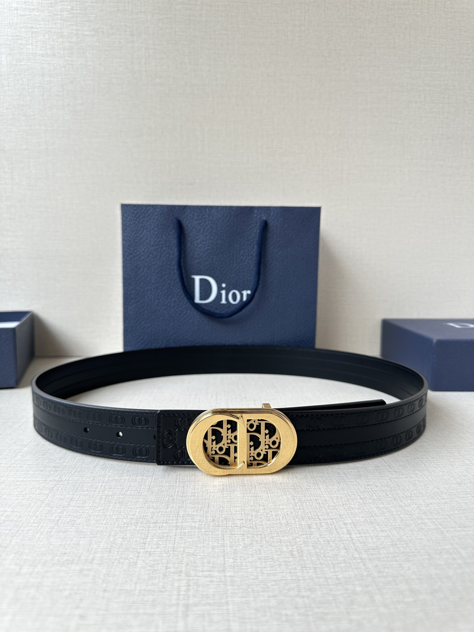 ディオール「Dior」リバーシブルベルト CDモノグラム100CM