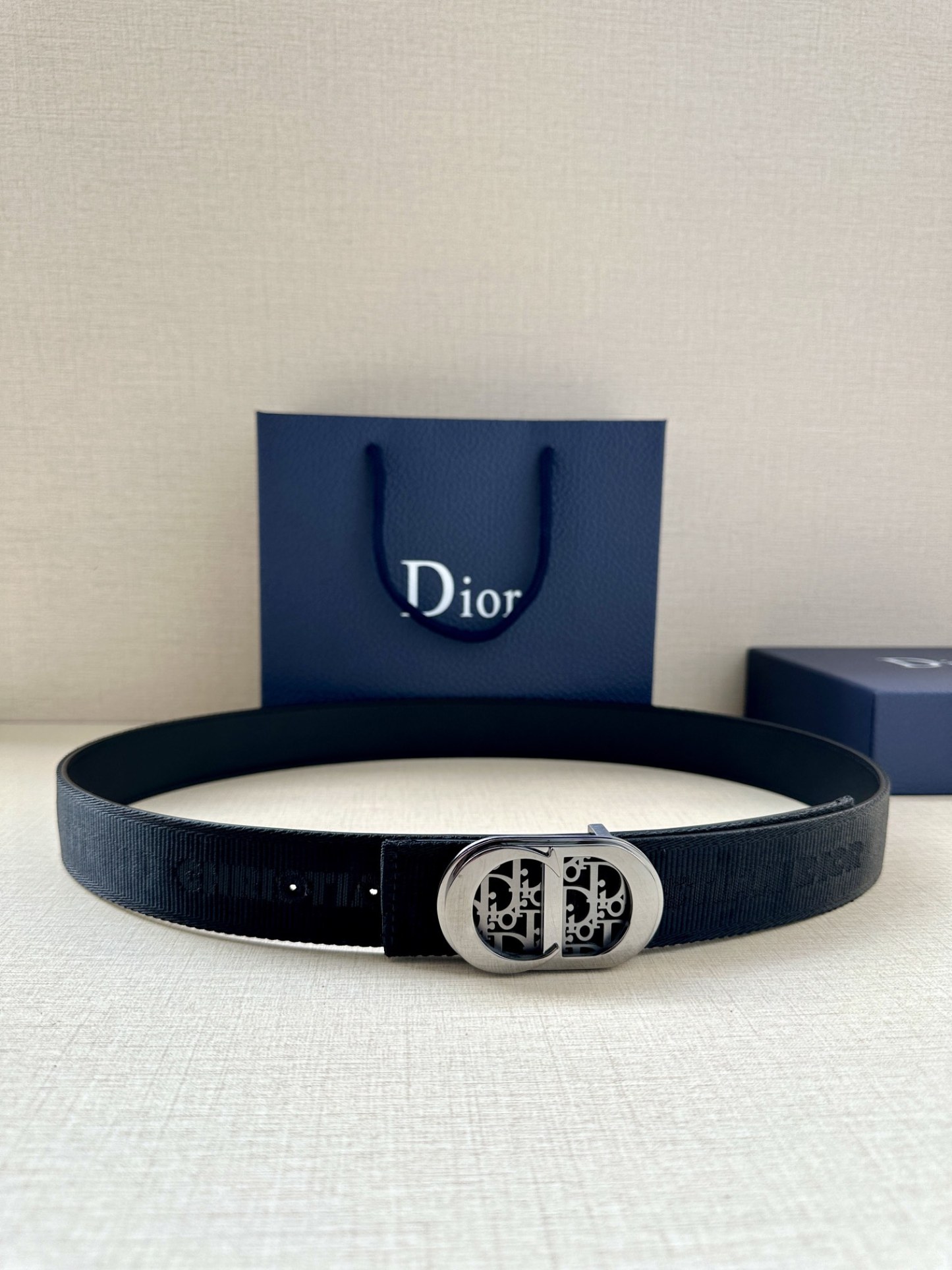 ディオール「Dior」リバーシブルベルト CDモノグラム100CM