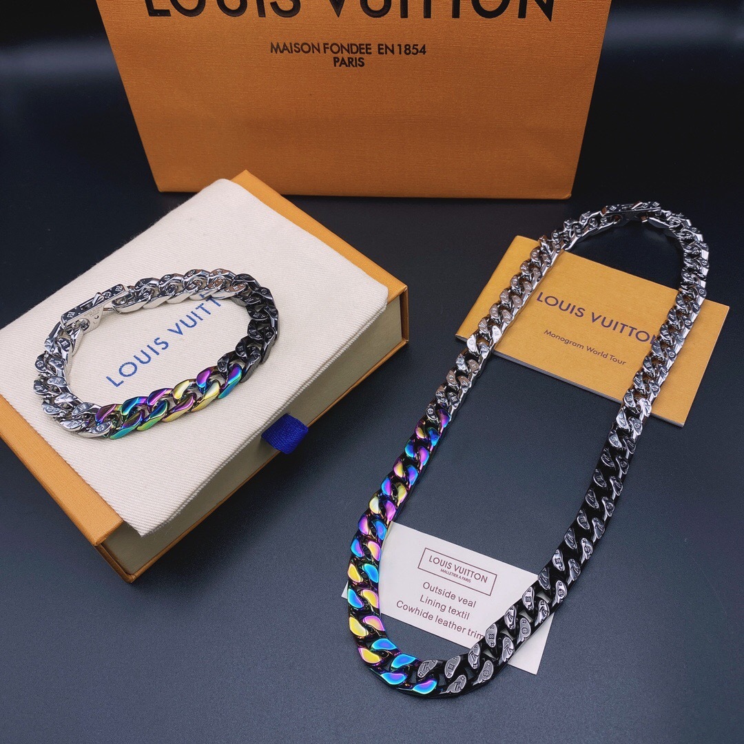 ルイ・ヴィトン「Louis Vuitton」 キューバン チェーン ネックレス