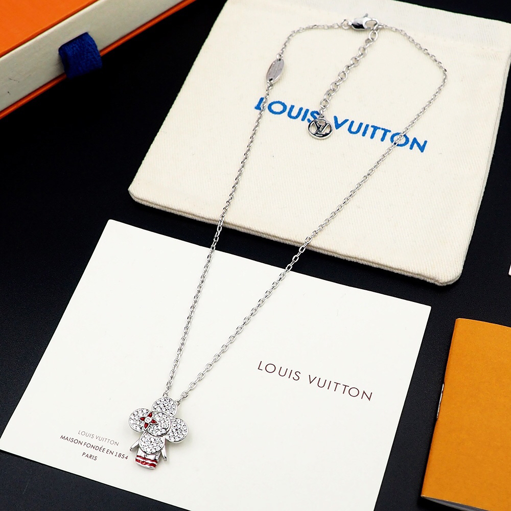 ルイ・ヴィトン「Louis Vuitton」ヴィヴィアン チャーム ジルコニア ネックレス