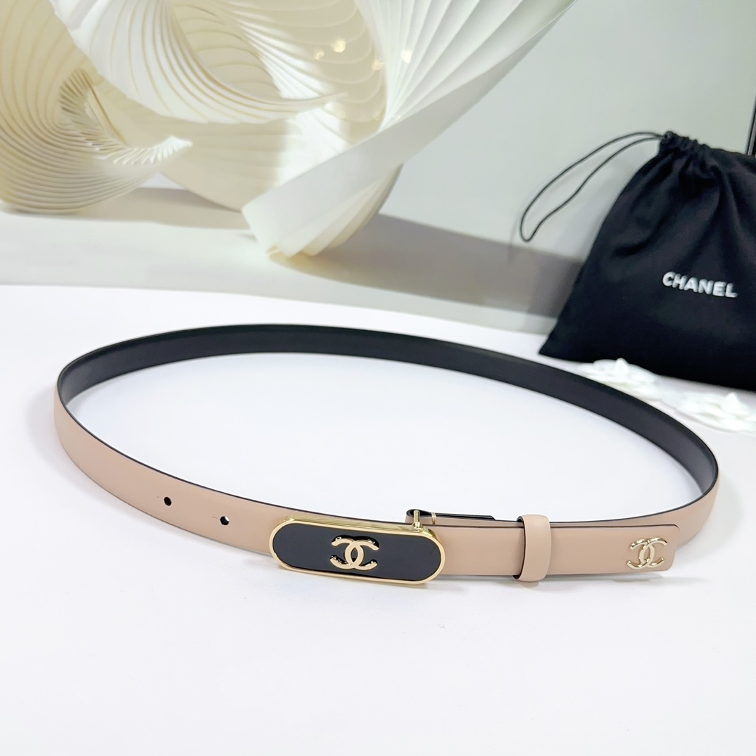 シャネル「Chanel」ダブルC レザーベルト ベルト100CM