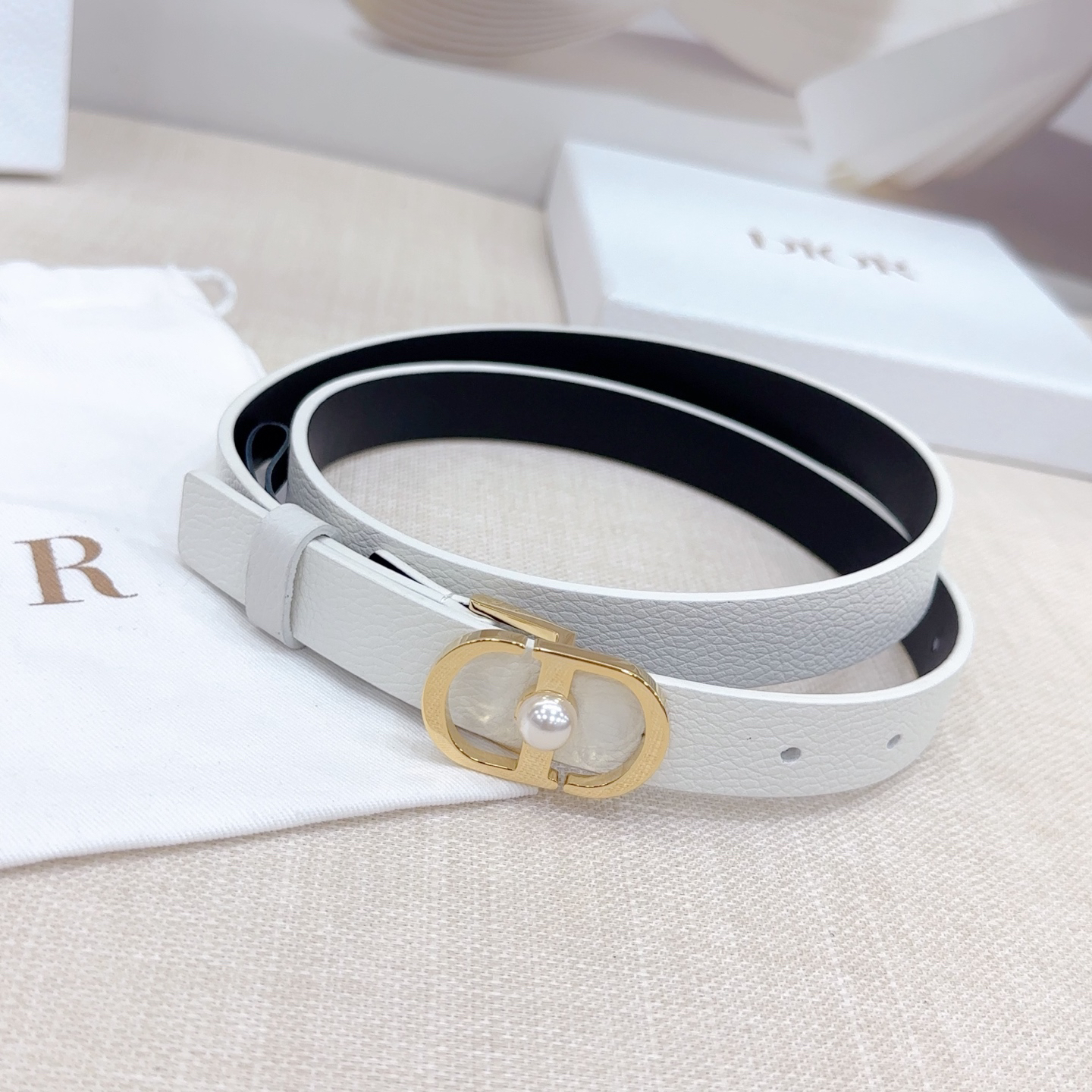 ディオール「Dior」Montaigne 2.0cm ダブルフェイスレザーベルト100CM