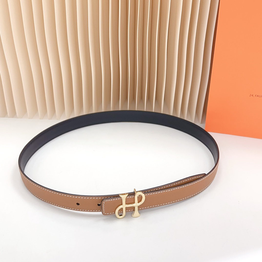 エルメス「Hermès」Jumbo Belt Buckle & ダブルフェイスレザーベルト100cm