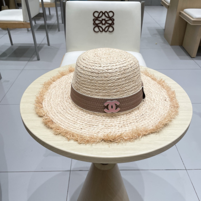 シャネル「Chanel」ラフィア ワイドブリム サンハット ハット