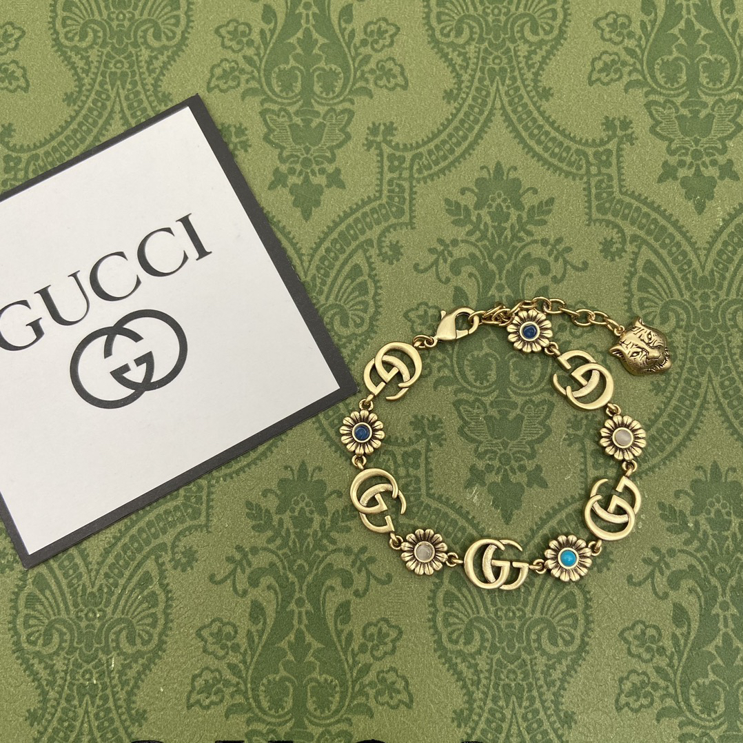 グッチ「Gucci」  GGマーモント デイジーフラワー ブレスレット