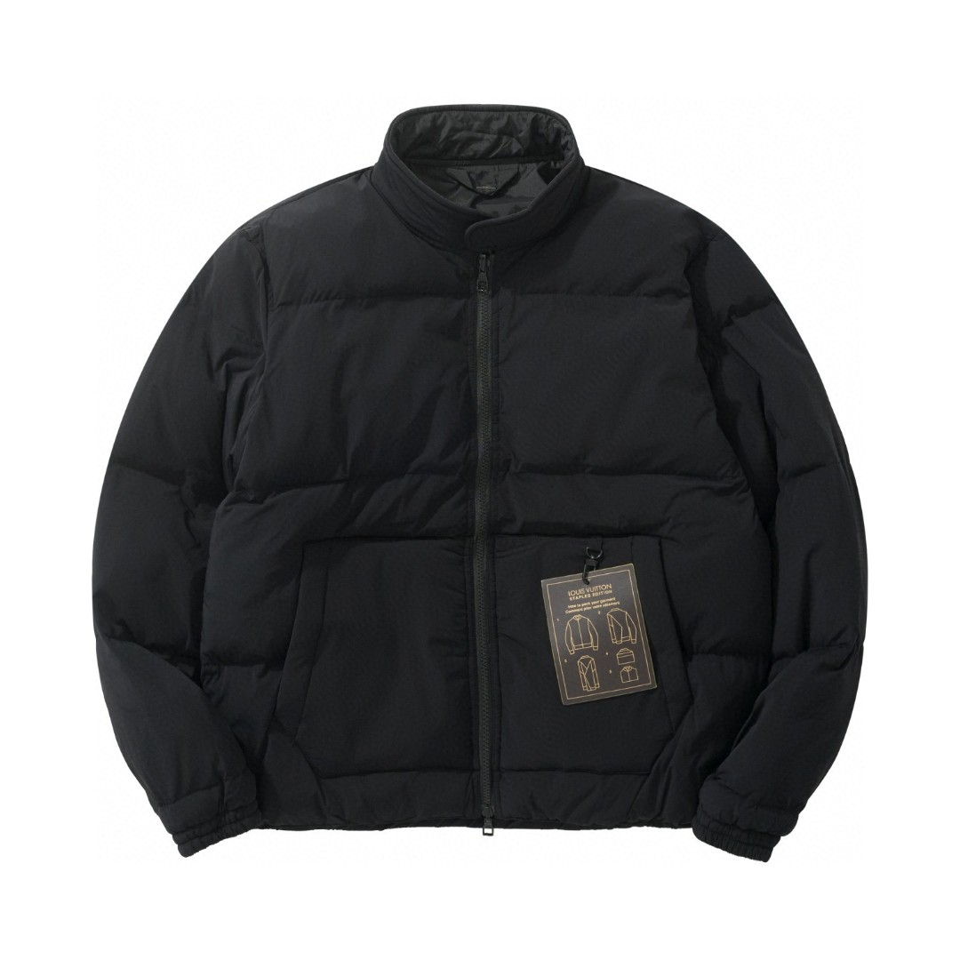 ルイ・ヴィトン「Louis Vuitton」ダブルフェイス レザーパッチ ダウンジャケット