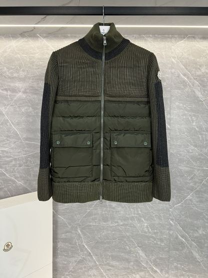 カナダグース「Canada Goose」Cardigan ストライプニットダウンジャケット