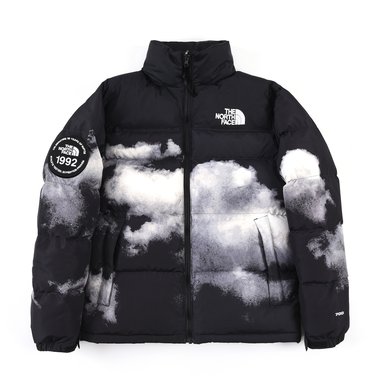 ザ・ノースフェイス「The North Face」1992 バッジ＆クラウドプリント ダウンジャケット