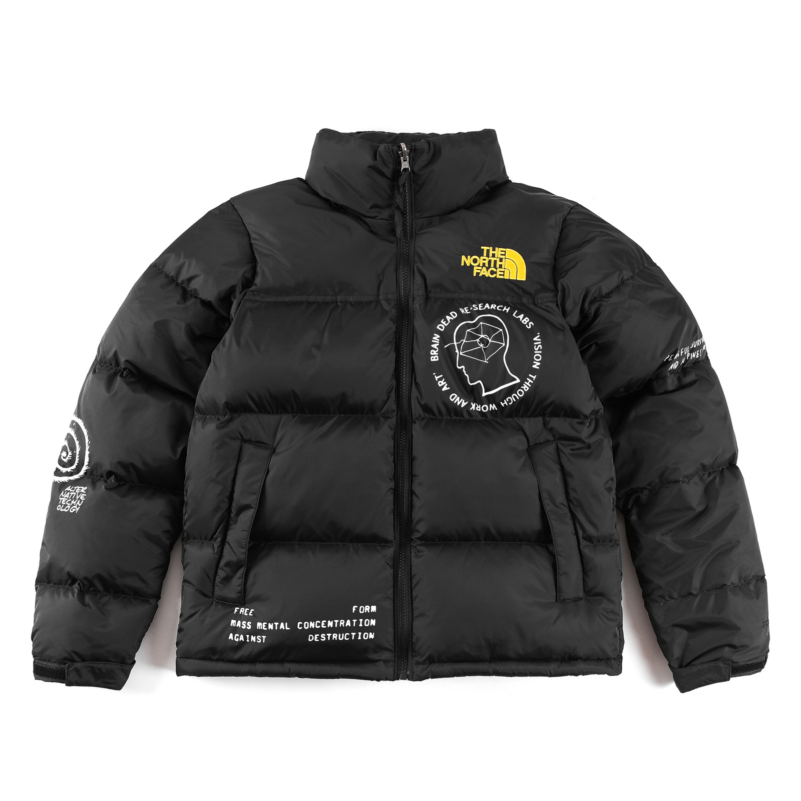 「コラボモデル」The North Face × Brain Dead コラボ グラフィック Nuptse ダウンジャケット