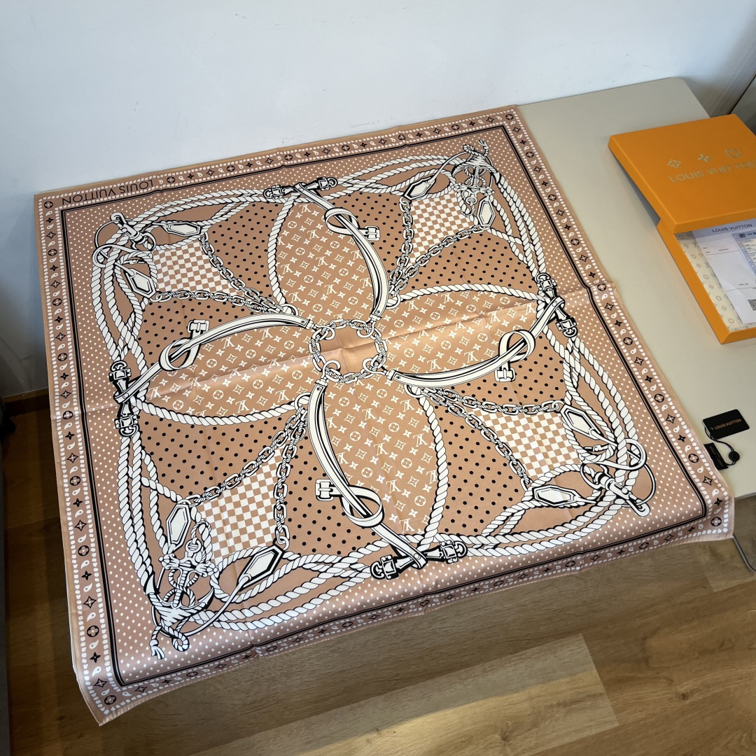 ルイ・ヴィトン「Louis Vuitton」クリエイティブ・ヴェール スカーフ90cm