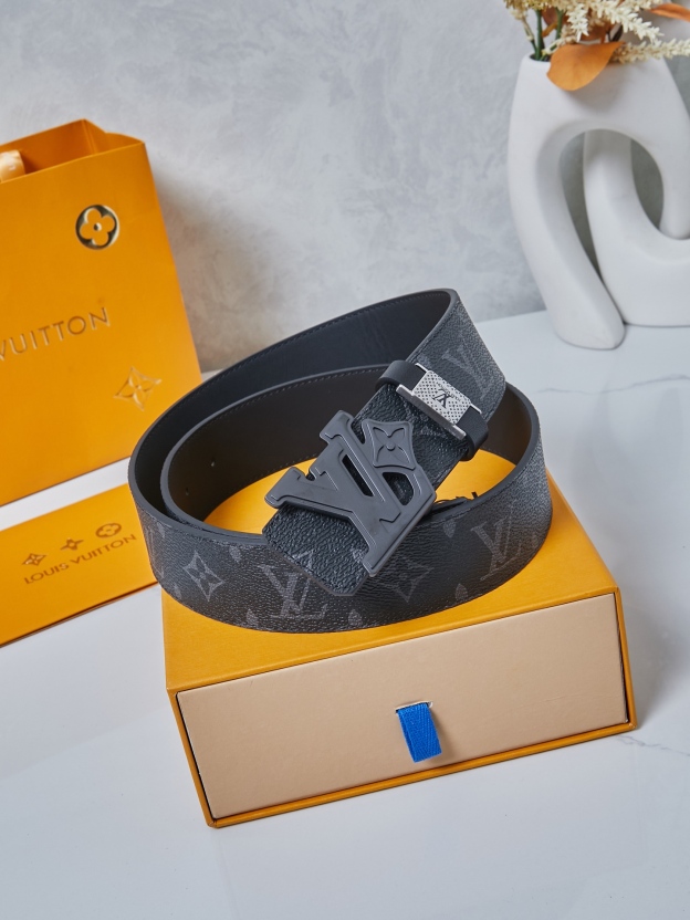 ルイ・ヴィトン「Louis Vuitton」リバーシブル モノグラム レザー＆キャンバス ベルト100CM