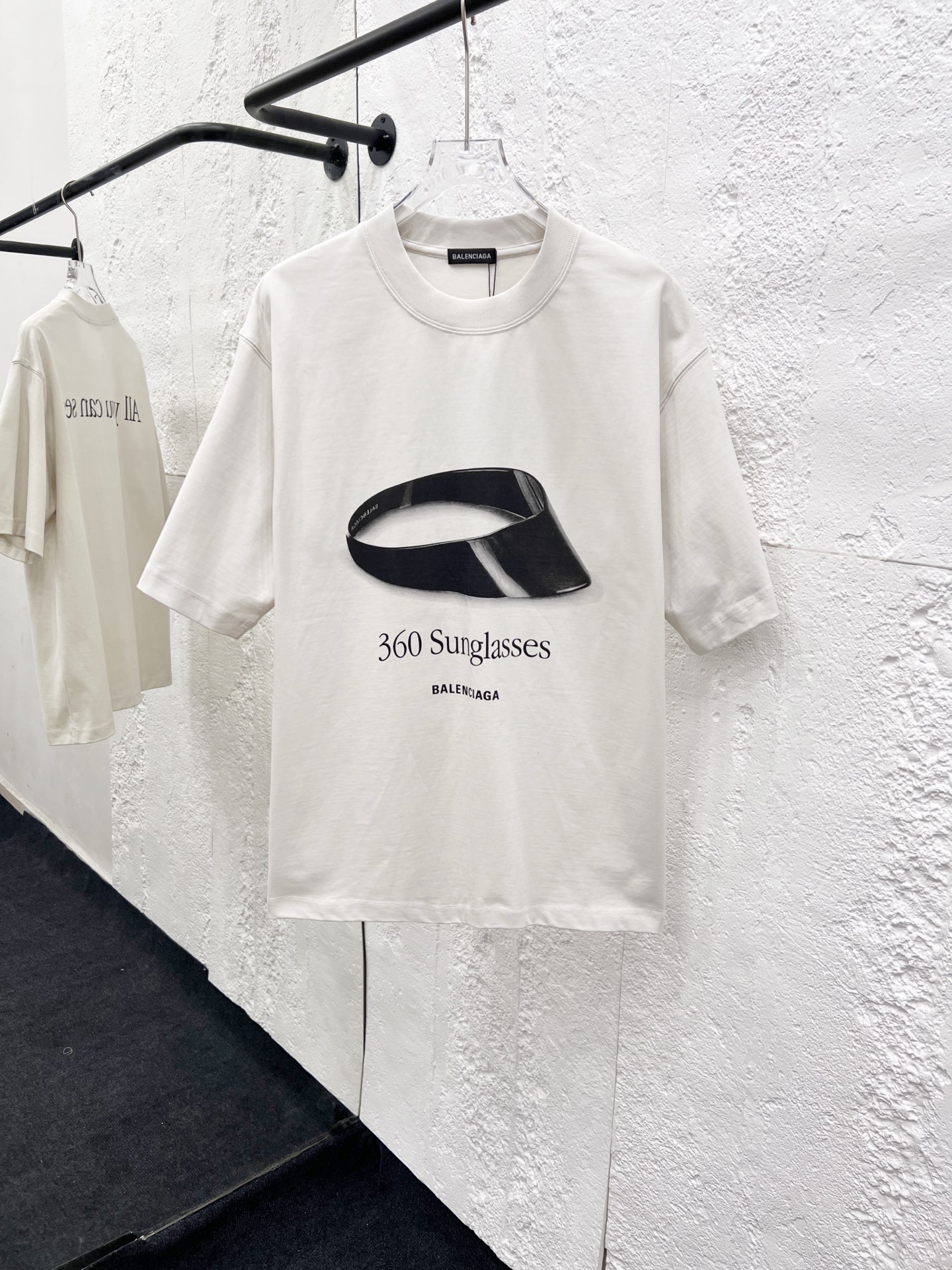 バレンシアガ「Balenciaga」ハイネックプレミアムコットン半袖Tシャツ