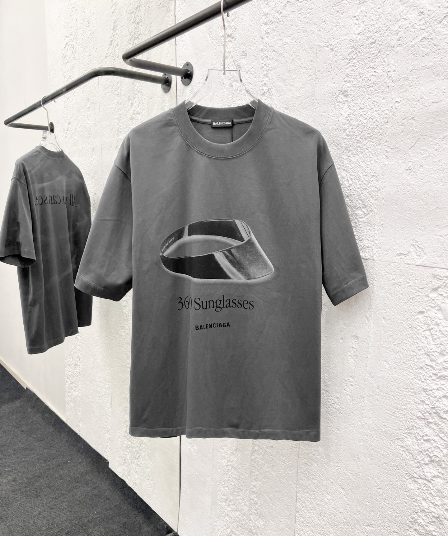 バレンシアガ「Balenciaga」ハイネックプレミアムコットン半袖Tシャツ