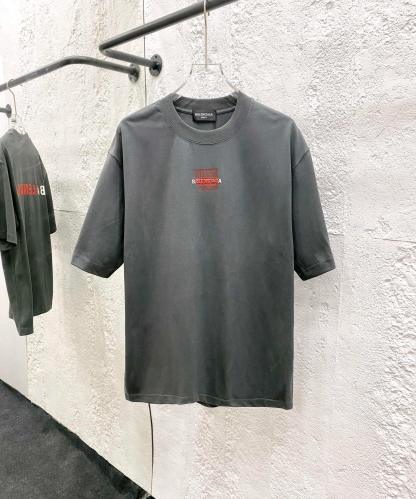 バレンシアガ「Balenciaga」ハイネックプレミアムコットン半袖Tシャツ