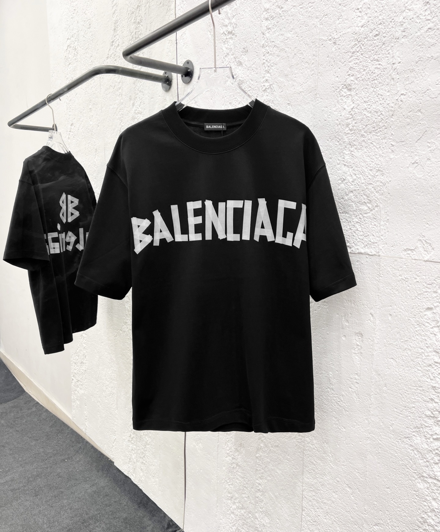バレンシアガ「Balenciaga」ハイネックプレミアムコットン半袖Tシャツ