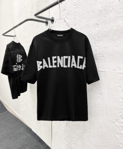 バレンシアガ「Balenciaga」ハイネックプレミアムコットン半袖Tシャツ