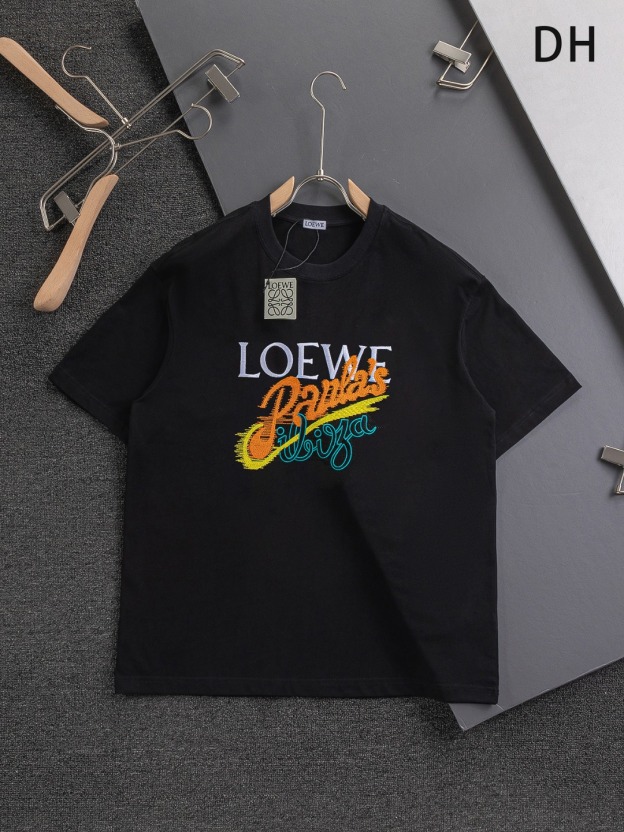 ロエベ「Loewe」マルチカラー レター エンブロイダリー Tシャツ