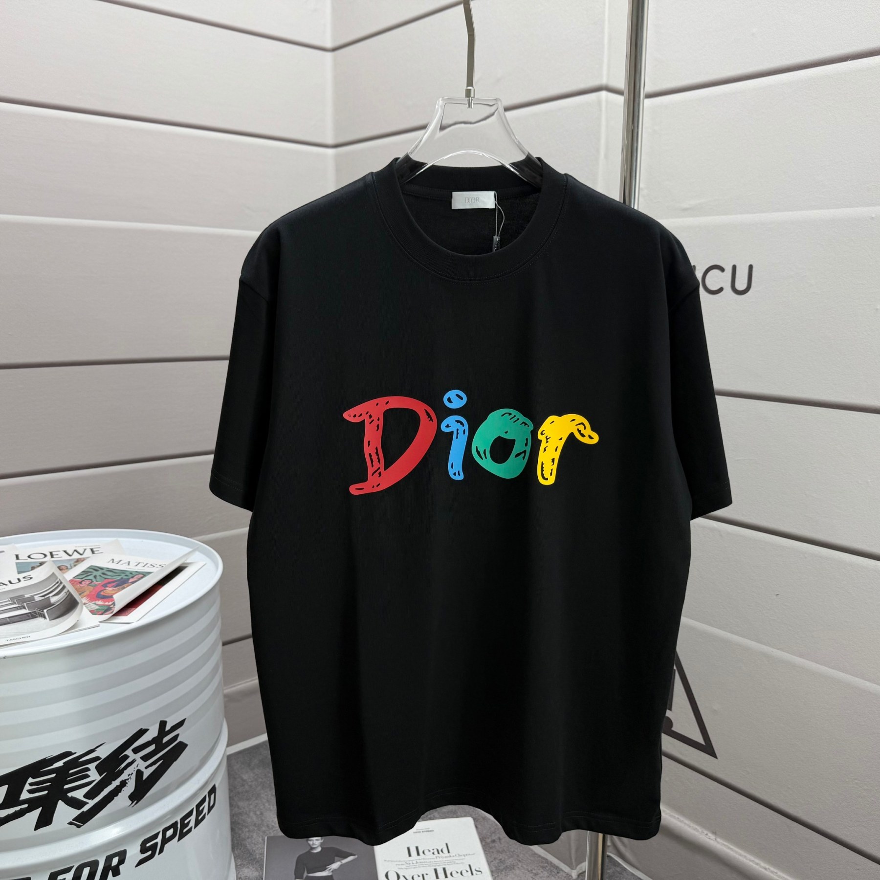 ディオール「Dior」カラー レター シリコン プリント Tシャツ