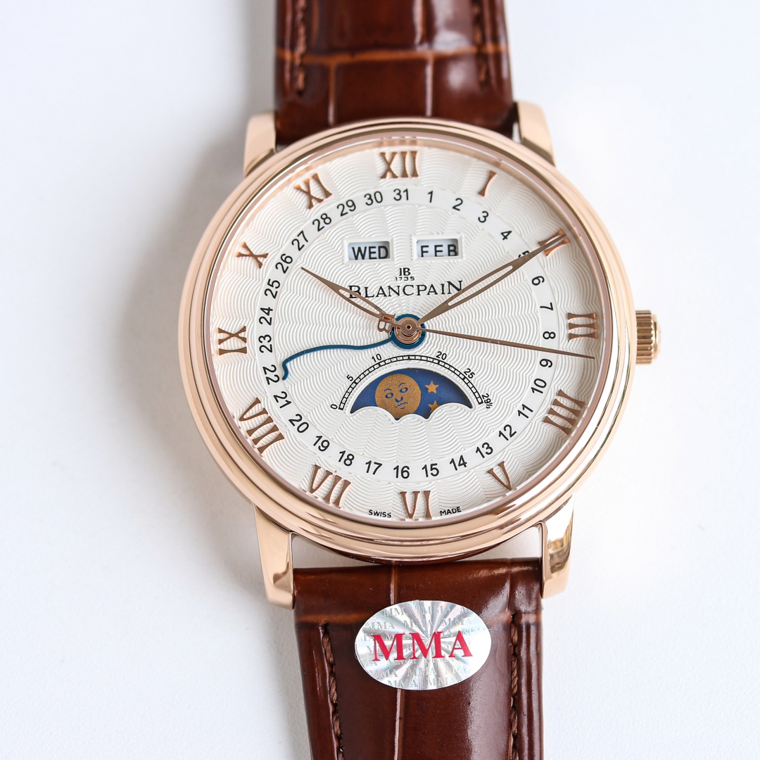 ブランパン「Blancpain」ヴィルレ クラシック 6654 月相表示 腕時計42MM