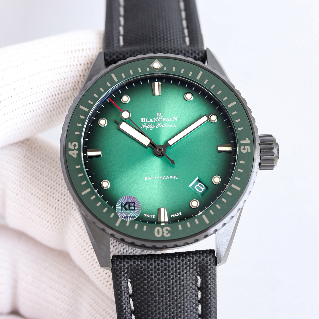 ブランパン「Blancpain」フィフティ・ファゾム バティスカーフ プラズマセラミック自動巻き腕時計42mm