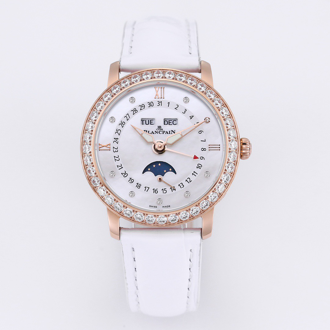 ブランパン「Blancpain」ヴィルレ レディース ムーンフェイズ＆コンプリートカレンダー自動巻き腕時計35mm