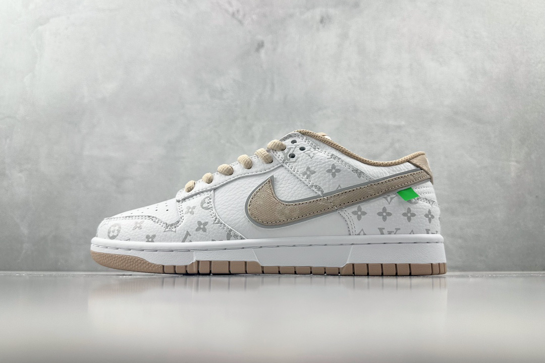 「コラボモデル」Louis Vuitton x Nike コラボ - カーキプリント" スニーカー