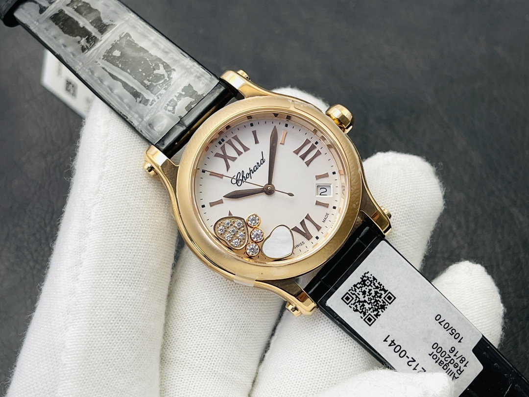 ショパール「Chopard」ハッピーダイヤモンド ハートレディース クォーツウォッチ36mm