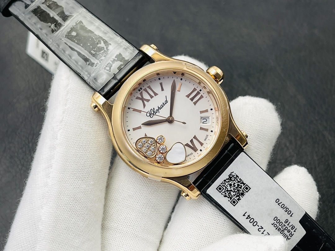 ショパール「Chopard」ハッピーダイヤモンド ハートレディース クォーツウォッチ36mm