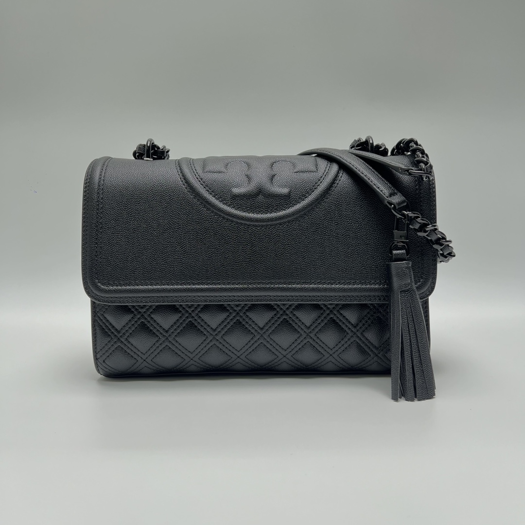トリー バーチ「Tory Burch」Flemingキャビア牛革菱格チェーンバッグ