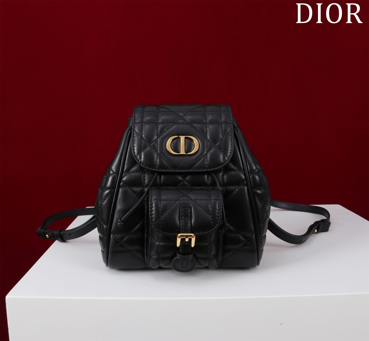 ディオール「Dior」カロ バックパック スモール ラージキャンバスキルト
