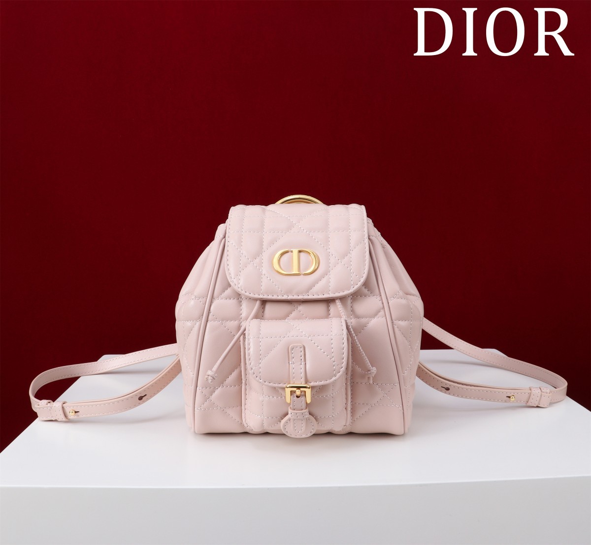 ディオール「Dior」カロ バックパック スモール ラージキャンバスキルト
