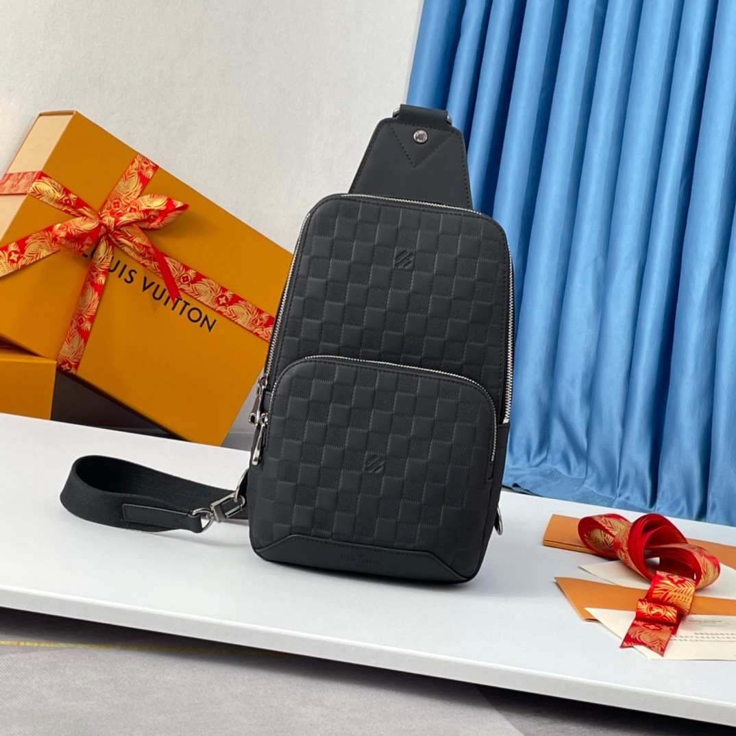 ルイ・ヴィトン「Louis Vuitton」Avenue ダミエ・アンフィニ レザー ショルダーバッグ