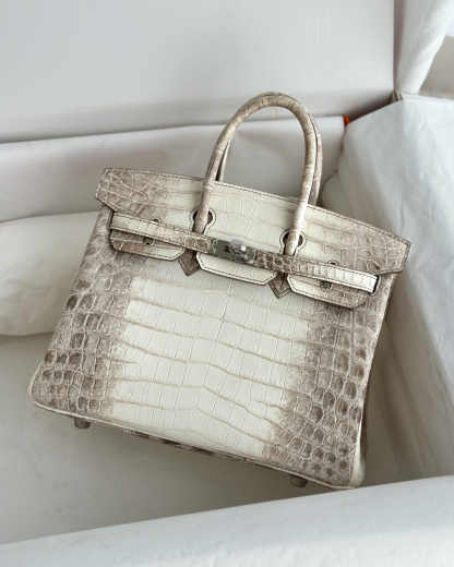 エルメス「Hermès」ヒマラヤン マット クロコダイル レザー ハンドバッグ