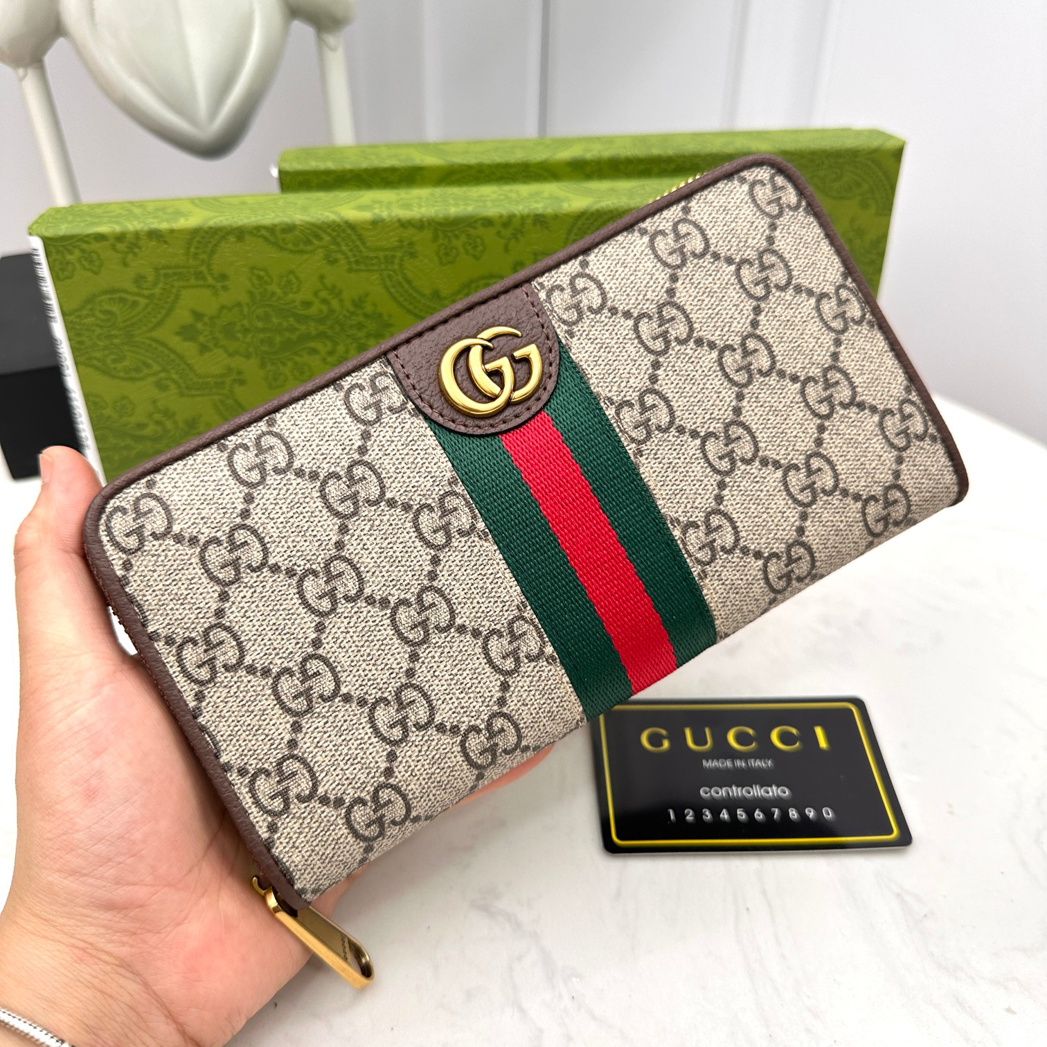 グッチ「Gucci」GG Marmont チェーンウォレット レザー ウォレット
