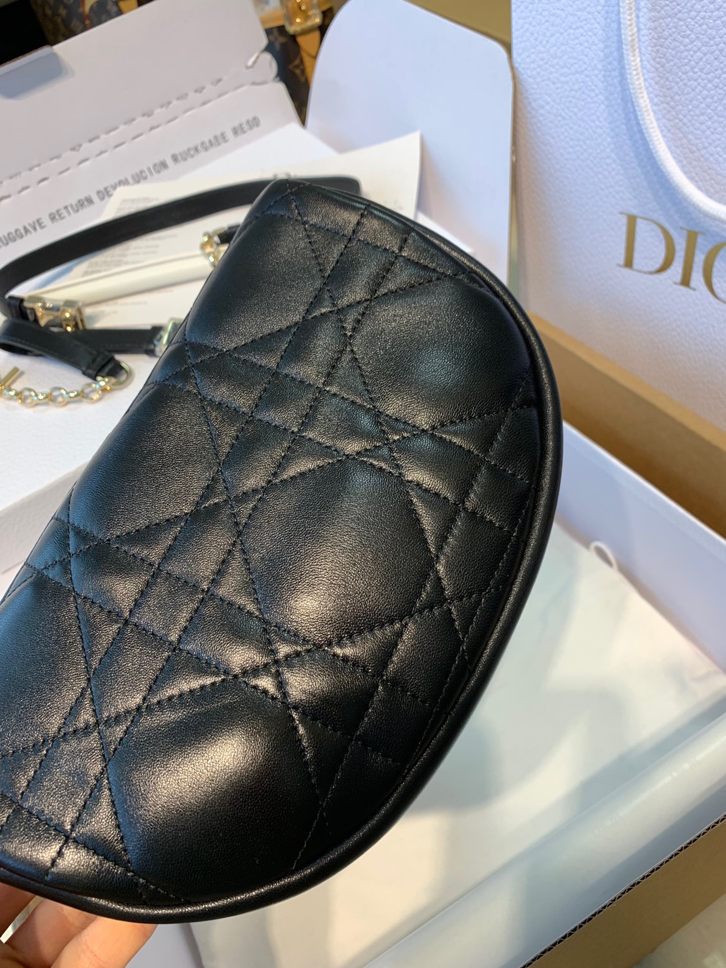 ディオール「Dior」ルナ クレセントバッグ レザー ショルダーバッグ