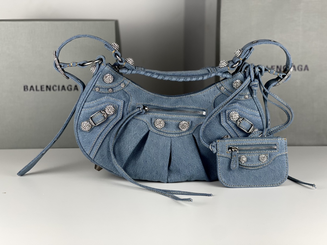 バレンシアガ「Balenciaga」デニム モーターサイクルバッグ