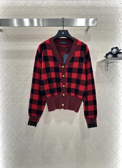 ルイ・ヴィトン「Louis Vuitton」 25FW ダマスカスチェック カーディガン