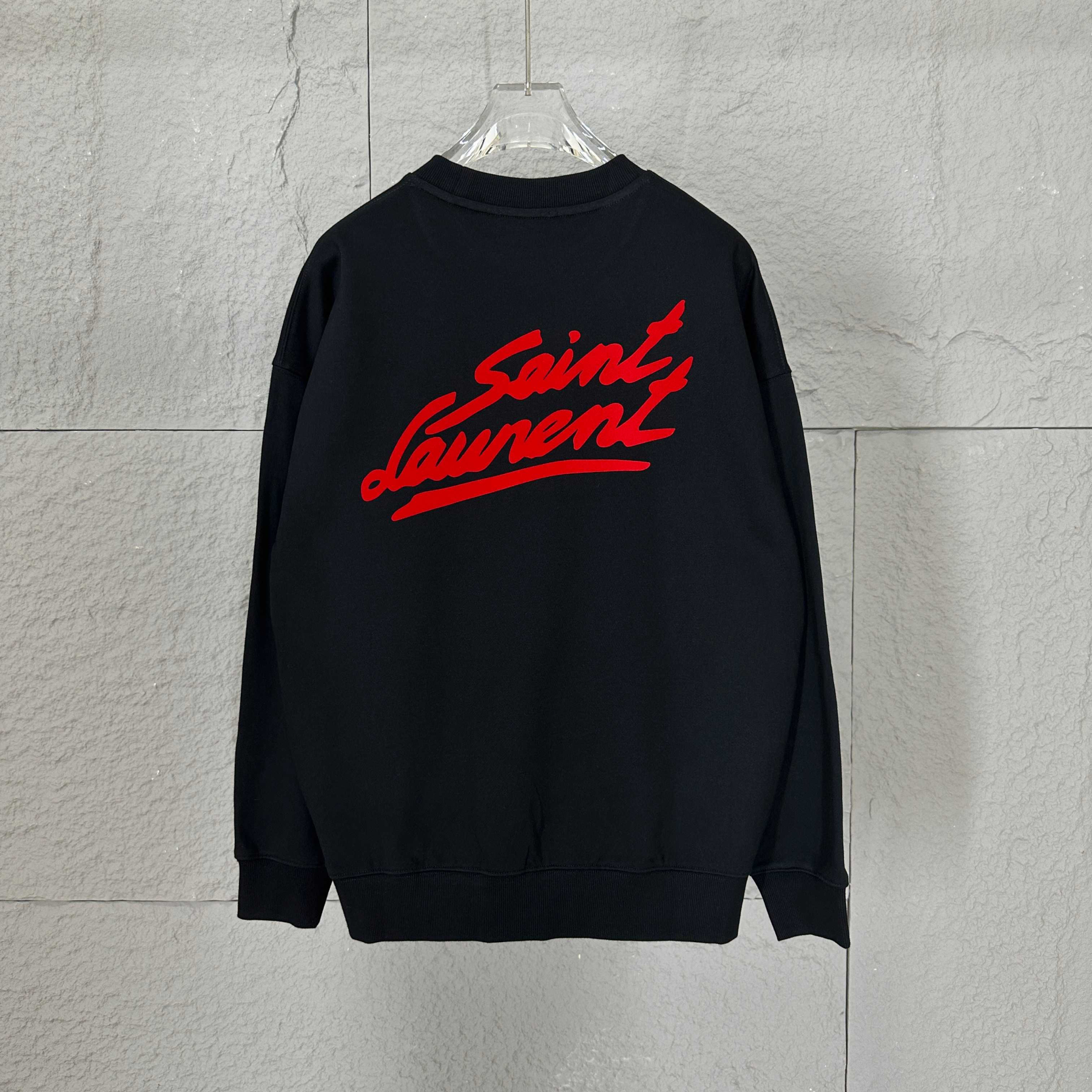 サンローラン「Saint Laurent」エンブロイダード＆バックプリント スウェットシャツ