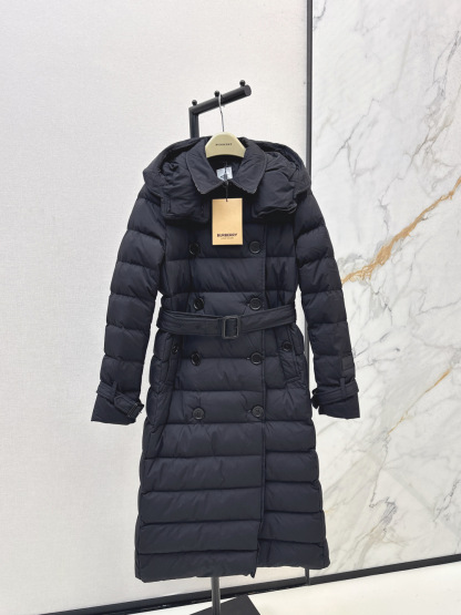 バーバリー「Burberry」 ダブルブレスト ロング ダウンコート フード付き-ISETAN PRESTIGE CURATED