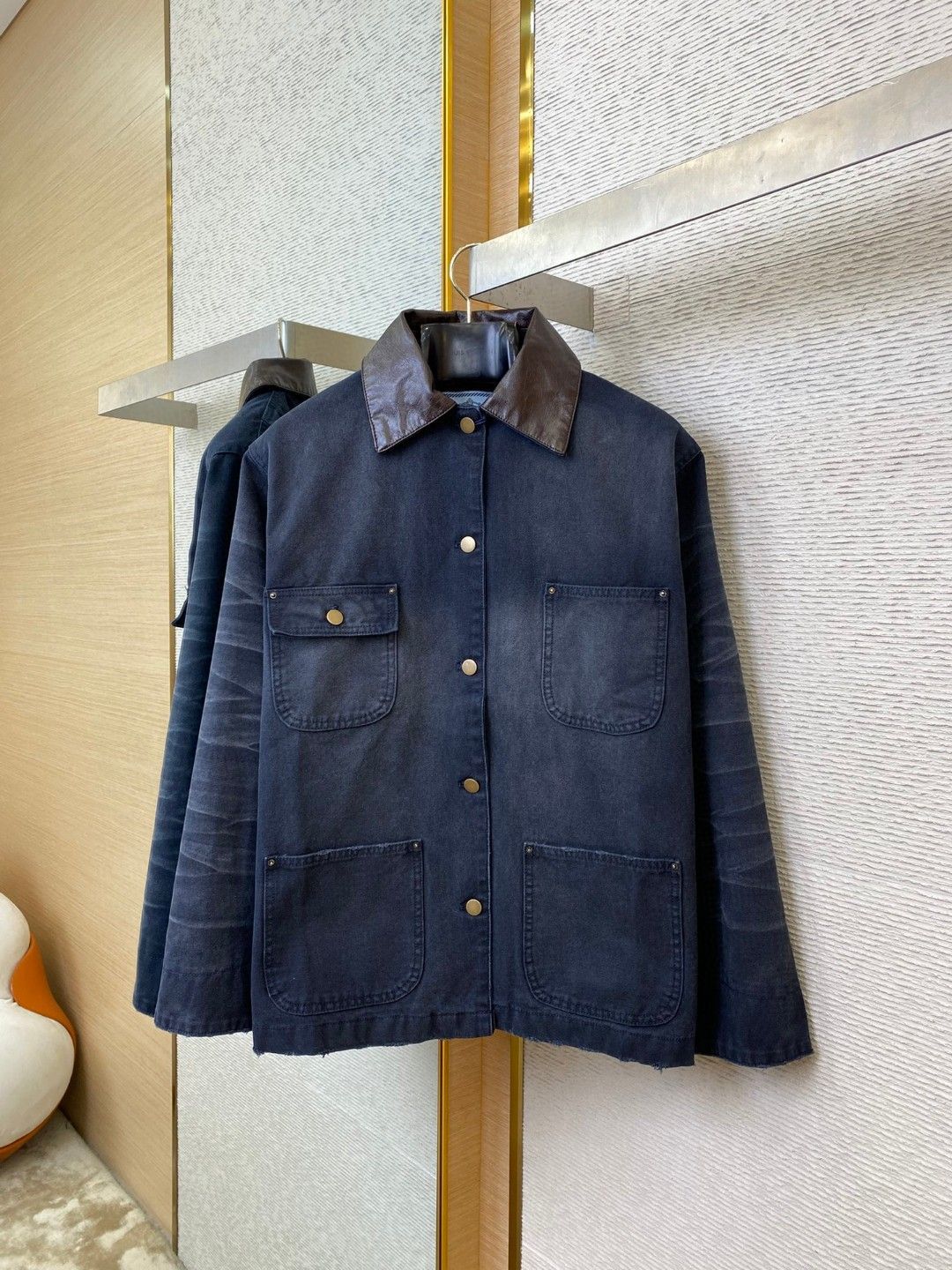 プラダ「Prada」Leather-Trimmedユーティリティジャケット