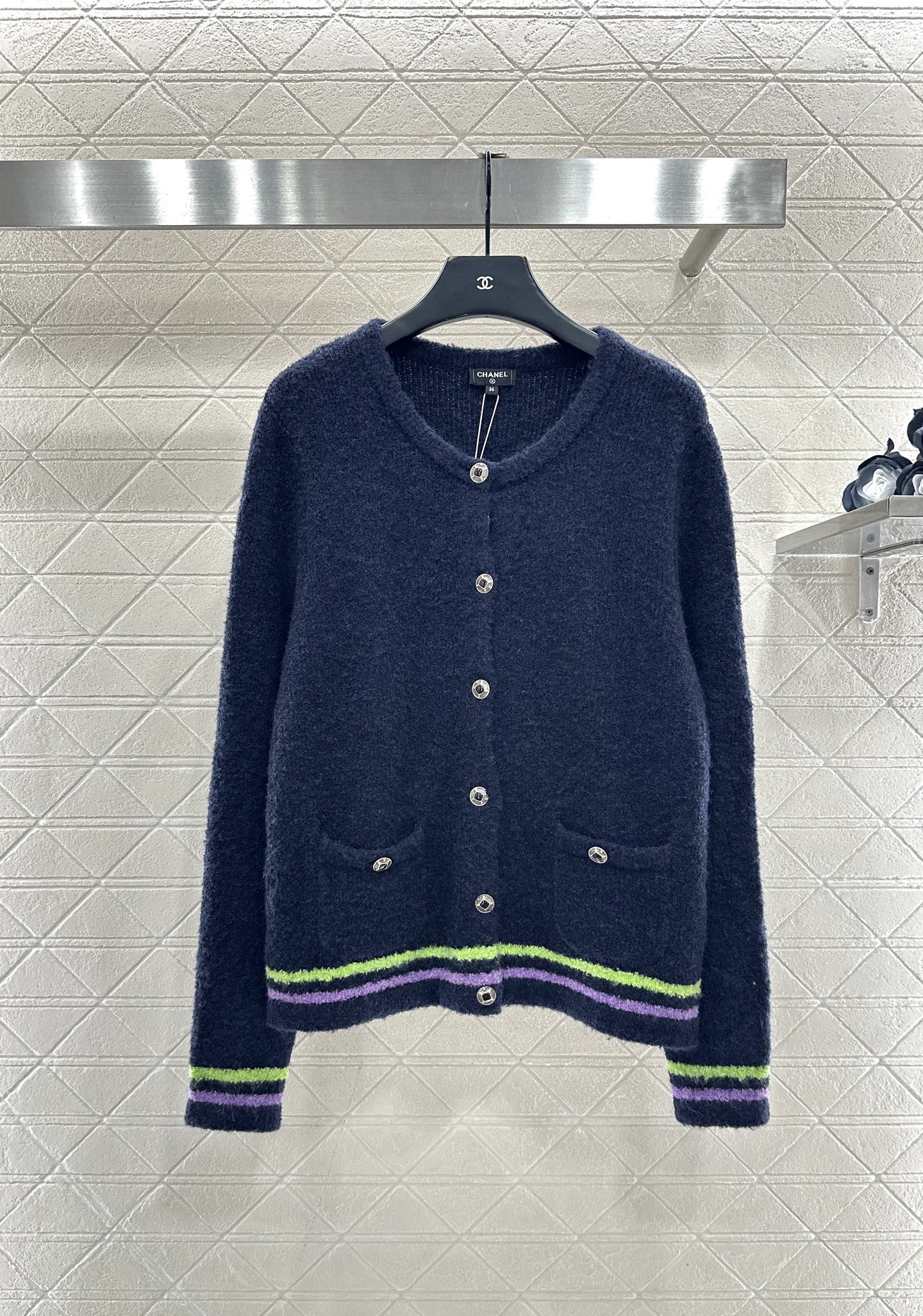 シャネル「Chanel」Coco Neige ボタニカル ニット カーディガン