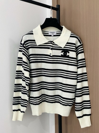シャネル「Chanel」ストライプ カラー ニット セーター