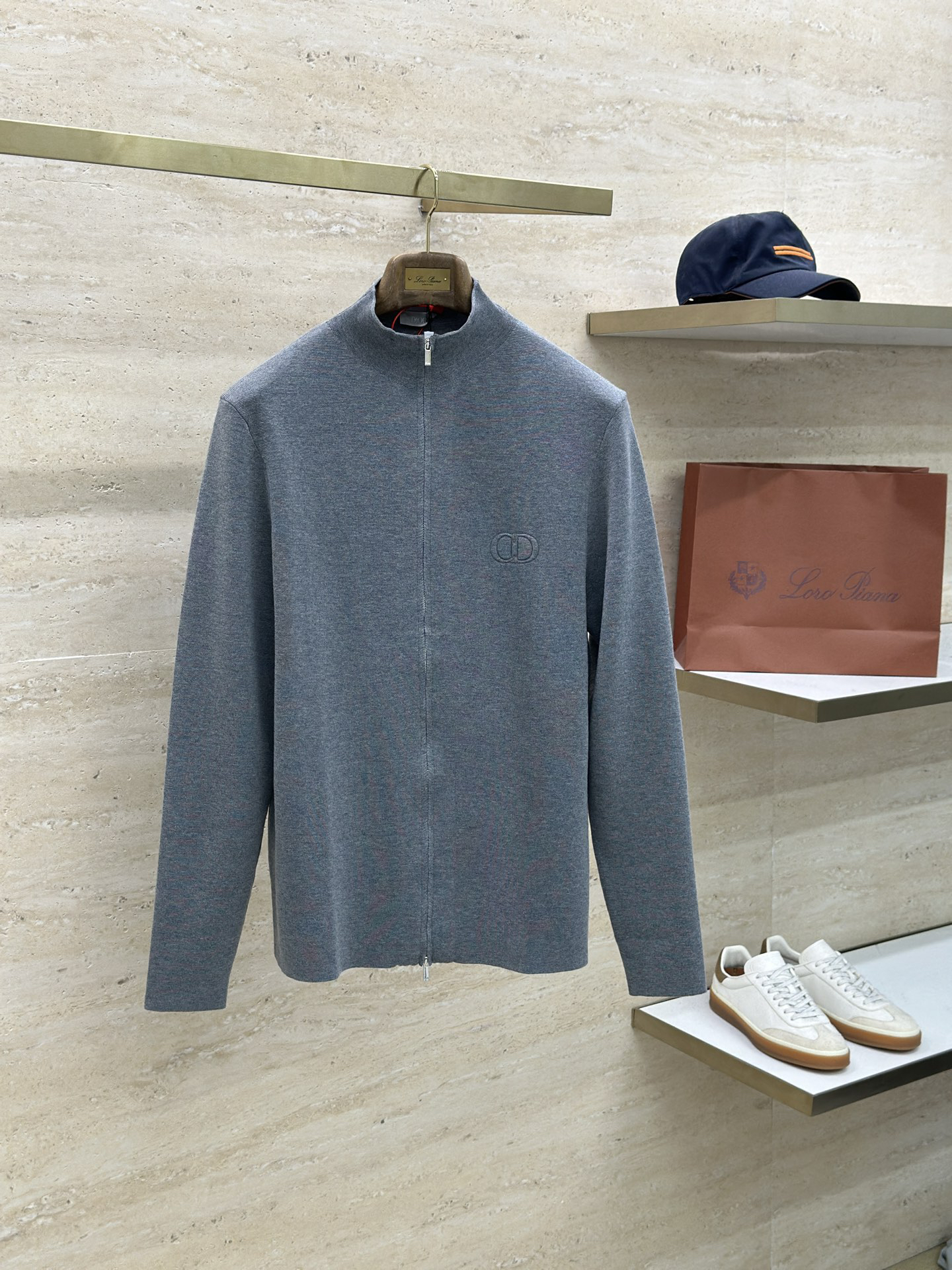 ディオール「Dior」ジップアップ ニット カーディガン