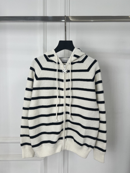 ディオール「Dior」フード付きジップニットカーディガン