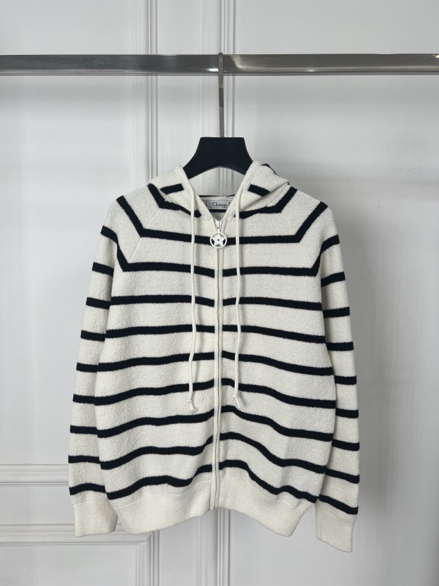 ディオール「Dior」フード付きジップニットカーディガン