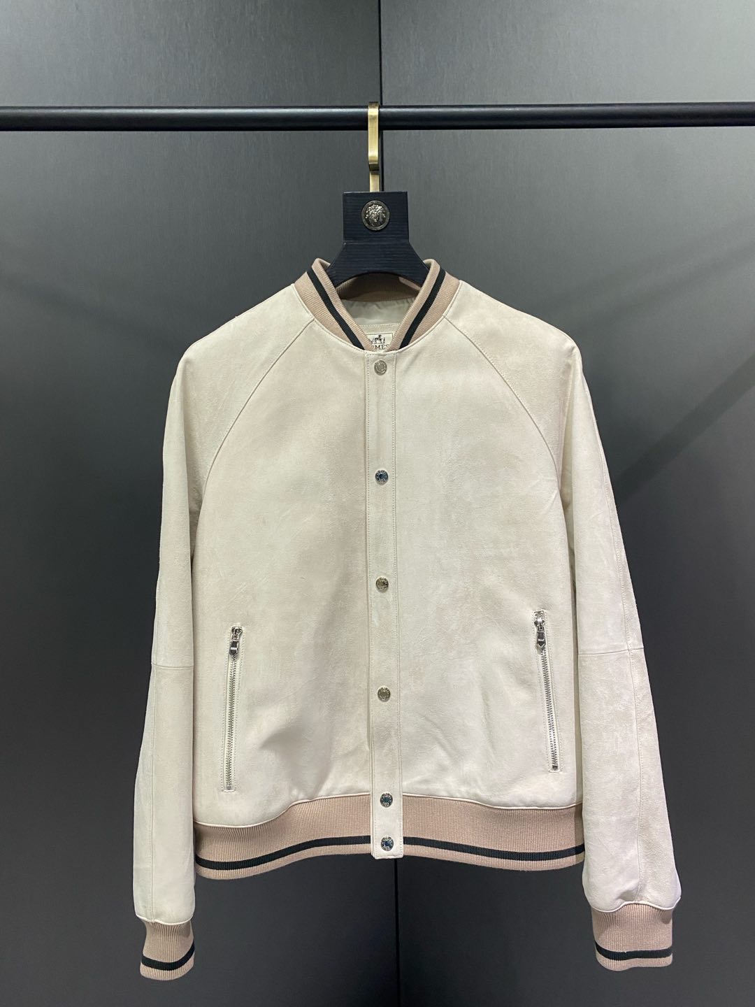 エルメス「Hermès」スエード レザー ベースボール ジャケット